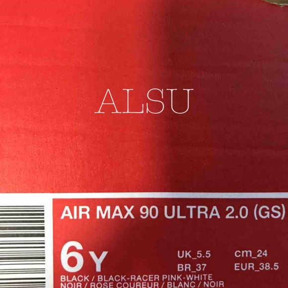 Nike Air Max 90 Ultra 2.0 GS Black Pink W AUTHENTI - Picture 8 of 8